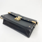 LOUIS VUITTON TRUNK CHAIN WALLET MULTI WAY BAG IN BLK LEA & GHW