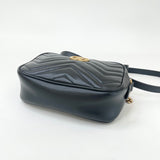 GUCCI MARMONT CAMERA BLK LEA MINI CROSSBODY