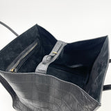 CELINE MEDIUM PHANTOM LUGGAGE IN BLK STAMPED CROC CALFSKIN TOTE