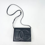 DOLCE & GABBANA DG LOGO BLK LEA CROSSBODY / CLUTCH BAG