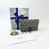 CHRISTIAN DIOR OBLIQUE CANVAS SADDLE POUCH ON CHAIN