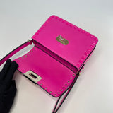 VALENTINO ROCKSTUD23 HOT PINK SMALL LEATHER CROSSBODY/ SHOULDER BAG