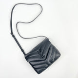 SAINT LAURENT TOY LOULOU IN BLK LEATHER WITH BHW