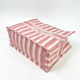 CHRISTIAN DIOR PINK & CRM STRIPED LARGE BOOK TOTE
