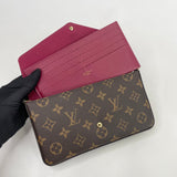 LOUIS VUITTON FELICIE POCHETTE CROSSBODY IN MONOGRAM + CARDHOLDER POUCH