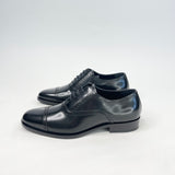 SAINT LAURENT MENS BLACK LEATHER ARMY DERBY SHOES SZ 7/40