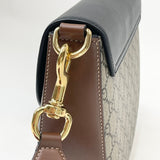 GUCCI GG SUPREME & BLK LEA PADLOCK CROSSBODY