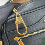 GUCCI BLK LEATHER MINI OPHIDIA CROSSBODY BAG