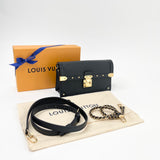 LOUIS VUITTON TRUNK CHAIN WALLET MULTI WAY BAG IN BLK LEA & GHW