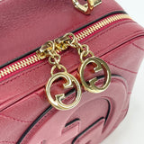 GUCCI RED LEA BLONDIE TOP HANDLE / CROSSBODY BAG