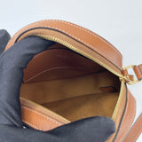 CELINE TRIOMPHE EMBROIDERED ROUND CROSSBODY BAG