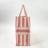 CHRISTIAN DIOR PINK & CRM STRIPED LARGE BOOK TOTE