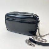 SAINT LAURENT MINI LOU CAMERA CROSSBODY IN BLK SMOOTH LEA & SHW