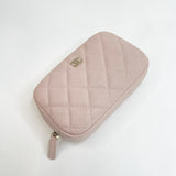 CHANEL LIGHT PINK CAVIAR W SHW COSMETIC POUCH