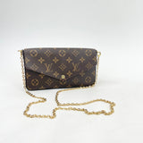 LOUIS VUITTON FELICIE POCHETTE CROSSBODY IN MONOGRAM + CARDHOLDER POUCH