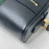 GUCCI BLK LEATHER MINI OPHIDIA CROSSBODY BAG