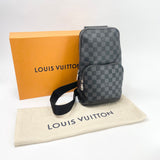 LOUIS VUITTON AVENUE SLING BAG IN BLK DAMIER INFINI EMBOSSED LEATHER