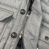 MONCLER PEETERS GREY WOOL QUILTED GOOSE DOWN JACKET UNISEX