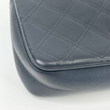 CHANEL QUILTED BLK CALFSKN LEA & RUTHENIUM HW MINI SEASONAL FLAP CROSSBODY