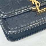 SAINT LAURENT SOLFERINO BAG IN BLK SUEDE LEA & GHW