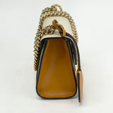 GUCCI SUPREME CANVAS  & WHT LEA PADLOCK BAG