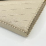 SAINT LAURENT CASSANDRE CHAIN WALLET/ CROSSBODY IN BEIGE GRAIN DE POUDRE LEA & GHW