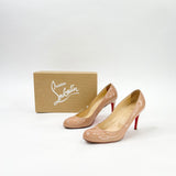 CHRISTIAN LOUBOUTIN SIMPLE NUDE PATENT PUMPS SZ 42
