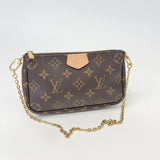 LOUIS VUITTON MONOGRAM MULTI POCHETTE ACCESSORIES W PINK STRAP