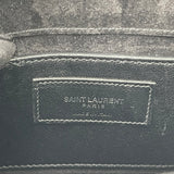 SAINT LAURENT YSL BLK CROC EMBOSSED LEATHER KATE TASSEL CHAIN CROSSBODY