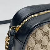 GUCCI MARMONT SUPREME CANVAS & BLK LEA CAMERA CROSSBODY