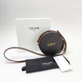 CELINE TRIOMPHE EMBROIDERED ROUND CROSSBODY BAG