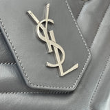 SAINT LAURENT LOULOU SHOPPER TWO WAY GREY LEA & SHW TOTE