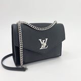 LOUIS VUITTON MYLOCKME CHAIN BAG IN BLK GRAINED CALFSKIN LEA & SHW