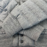 MONCLER PEETERS GREY WOOL QUILTED GOOSE DOWN JACKET UNISEX