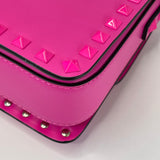 VALENTINO ROCKSTUD23 HOT PINK SMALL LEATHER CROSSBODY/ SHOULDER BAG