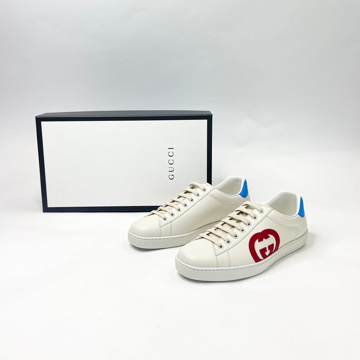 GUCCI ACE OFF WHITE RED SNEAKERS SZ 5.5 BLuxe Boutique