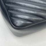 SAINT LAURENT LOU CAMERA CROSSBODY IN BLK LEA & SHW