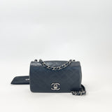 CHANEL QUILTED BLK CALFSKN LEA & RUTHENIUM HW MINI SEASONAL FLAP CROSSBODY