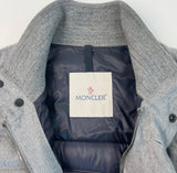 MONCLER PEETERS GREY WOOL QUILTED GOOSE DOWN JACKET UNISEX