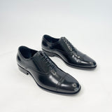 SAINT LAURENT MENS BLACK LEATHER ARMY DERBY SHOES SZ 7/40