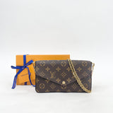 LOUIS VUITTON FELICIE POCHETTE CROSSBODY IN MONOGRAM + CARDHOLDER POUCH