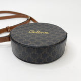 CELINE TRIOMPHE EMBROIDERED ROUND CROSSBODY BAG