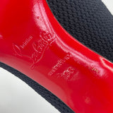CHRISTIAN LOUBOUTIN SOURCIETTE OTK KNITTED BLK STUDDED BOOTS sz 36