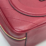 GUCCI RED LEA BLONDIE TOP HANDLE / CROSSBODY BAG