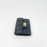 CHANEL 2.55 REISSUE BLK LEA W GHW FLAP CARD CASE/ WALLET