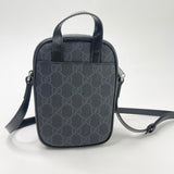 GUCCI NEO GG SUPREME GRAPHITE CANVAS TOP HANDLE CROSSBODY BAG