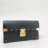 LOUIS VUITTON TRUNK CHAIN WALLET MULTI WAY BAG IN BLK LEA & GHW
