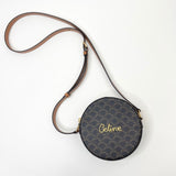 CELINE TRIOMPHE EMBROIDERED ROUND CROSSBODY BAG