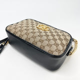 GUCCI MARMONT SUPREME CANVAS & BLK LEA CAMERA CROSSBODY