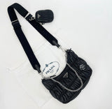PRADA RE EDITION 2005 BLK NAPPA GAUFRE LEATHER CROSSBODY * Hard to get in this leather *